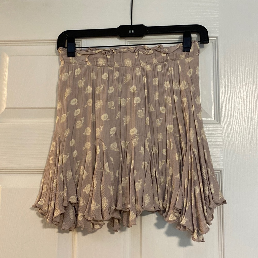 Purple and white floral skirt